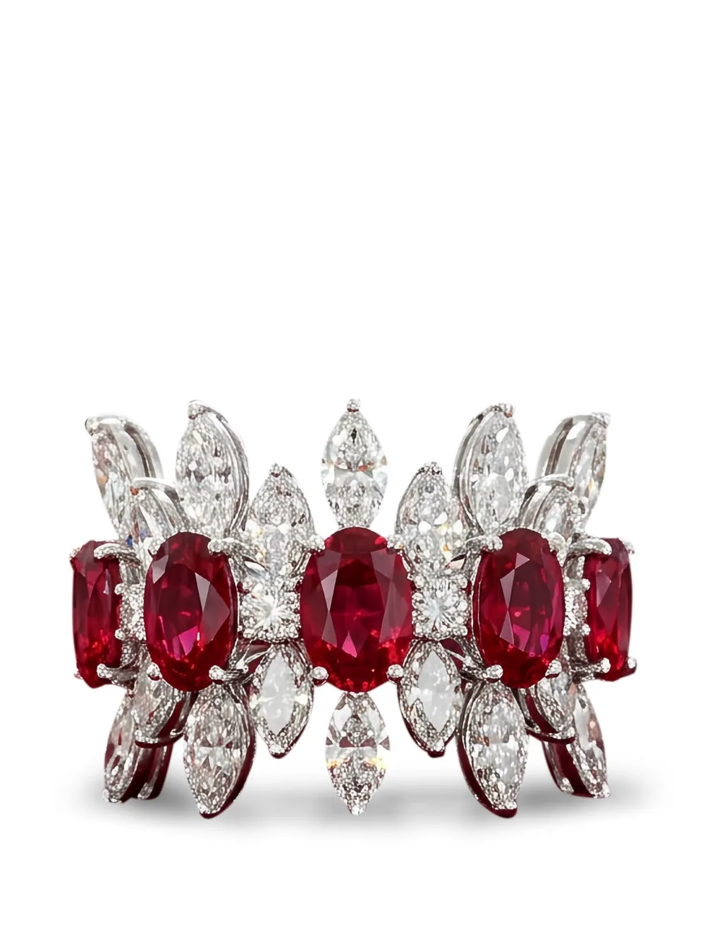 HYT Jewelry ruby and diamond band ring - Argento