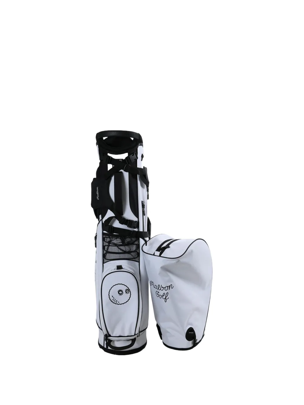 Malbon Golf logo-embroidered walking golf bag - Bianco