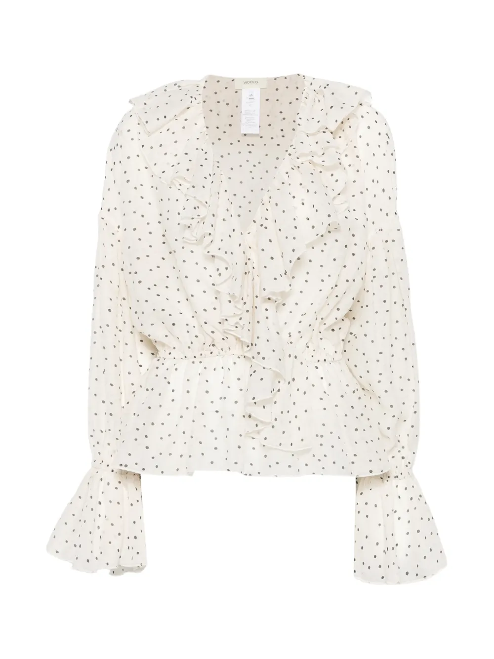 VICOLO polka-dot ruffled blouse - Bianco