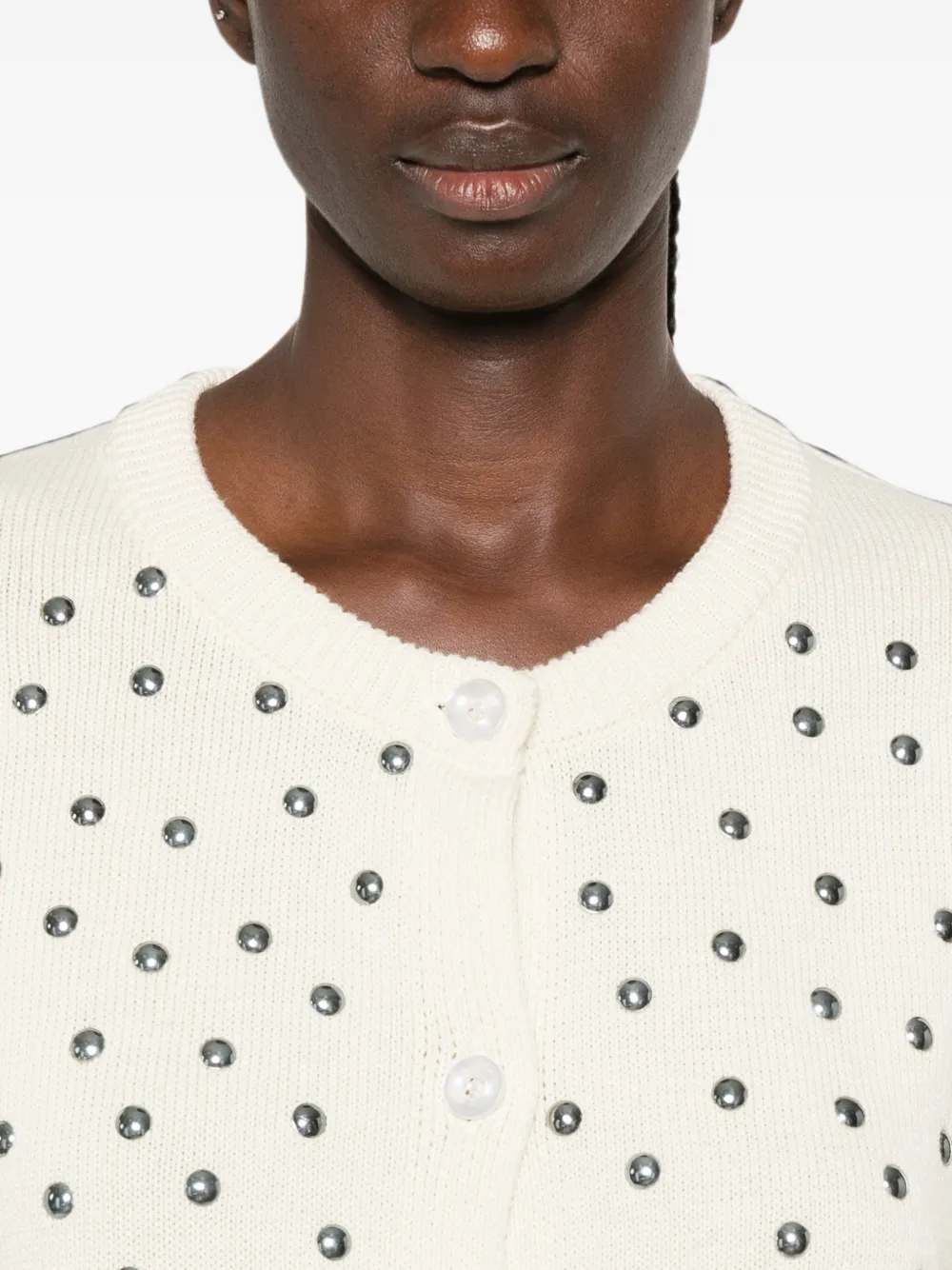 VICOLO Vest verfraaid met studs Beige