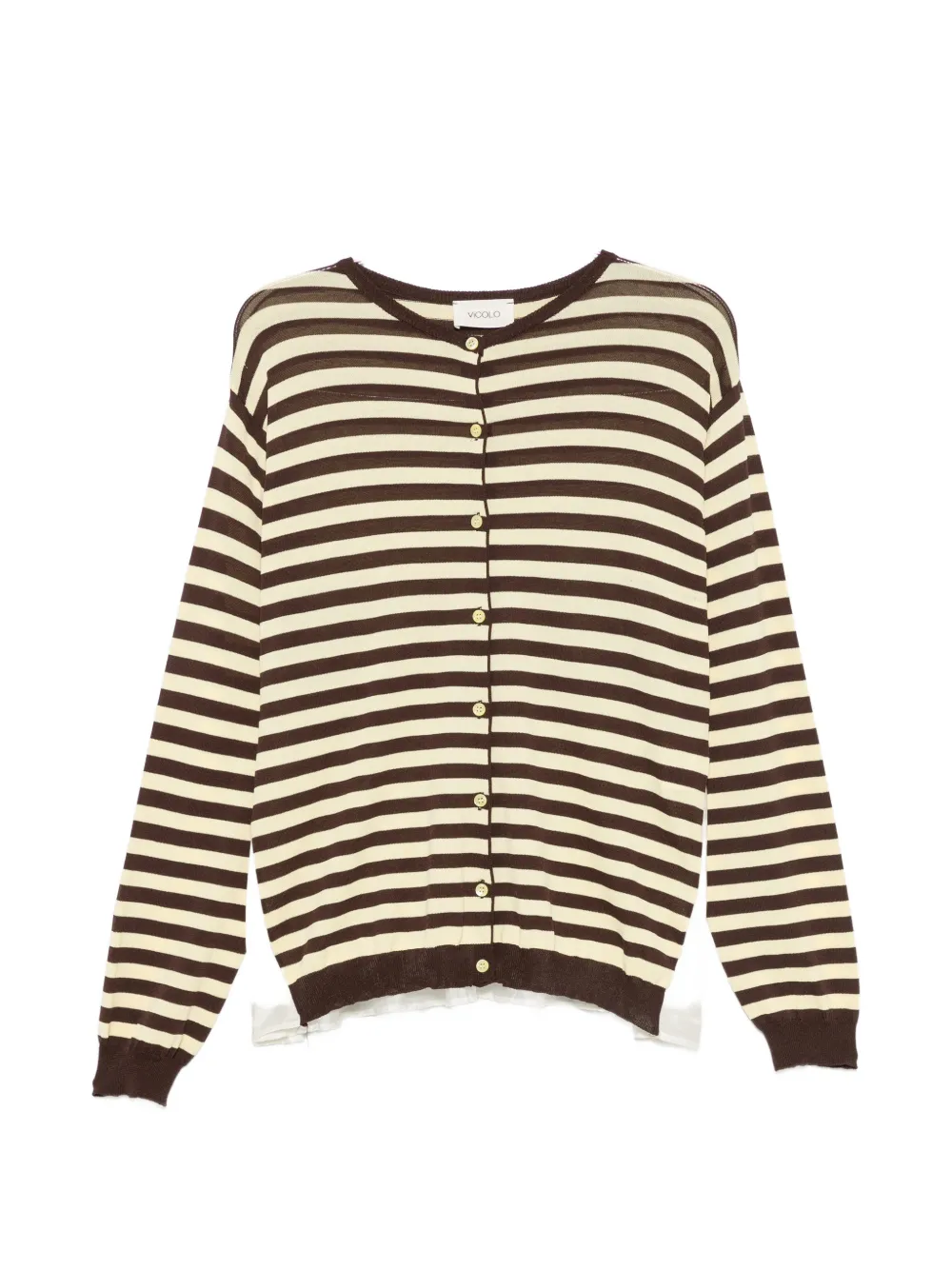 VICOLO striped cardigan - Brown