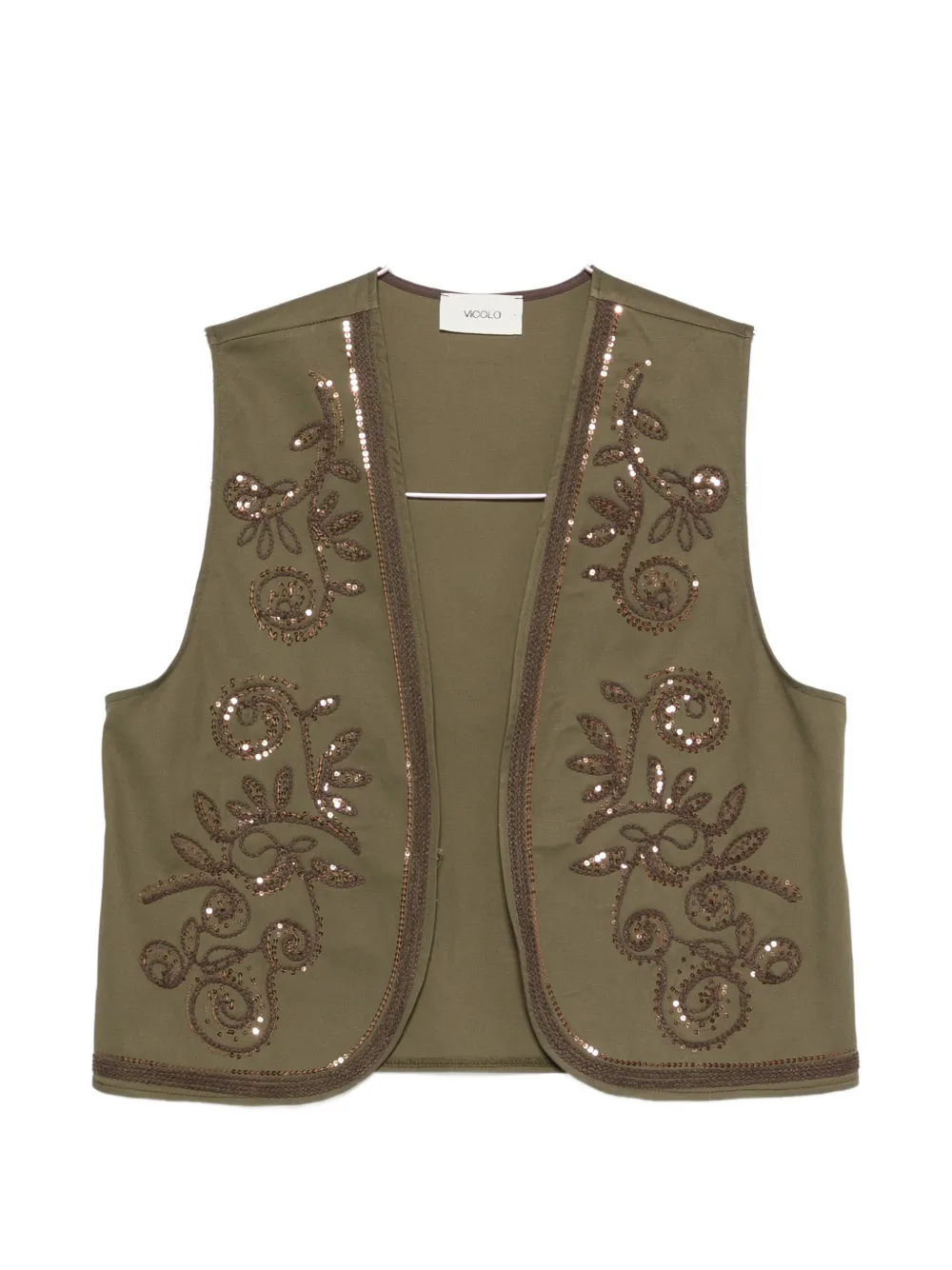 VICOLO sequin-embellished waistcoat - Green