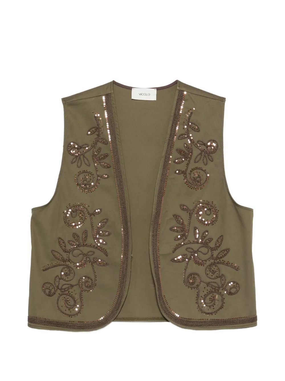 VICOLO sequin-embellished waistcoat - Green