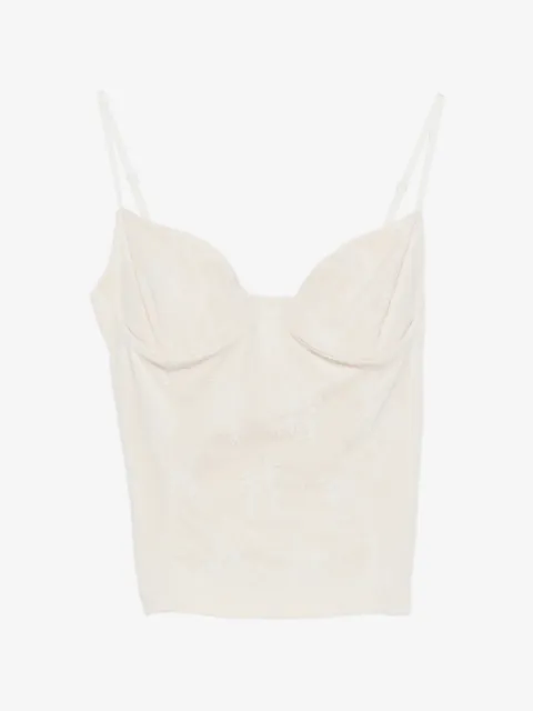 VICOLO lace-overlay top