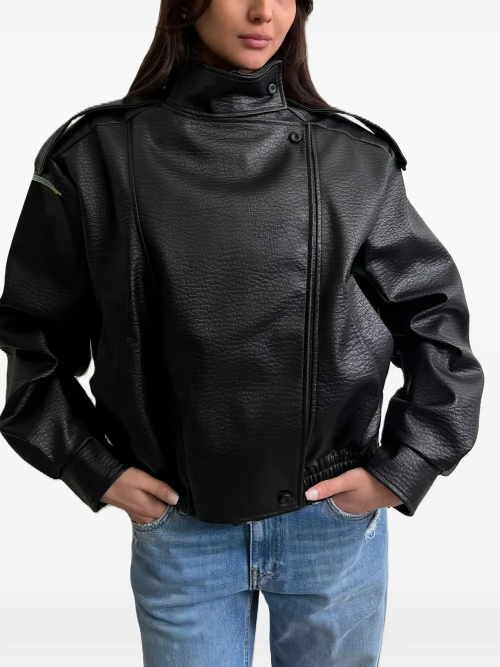 Vicolo High-neck Epaulette Jacket In Multi