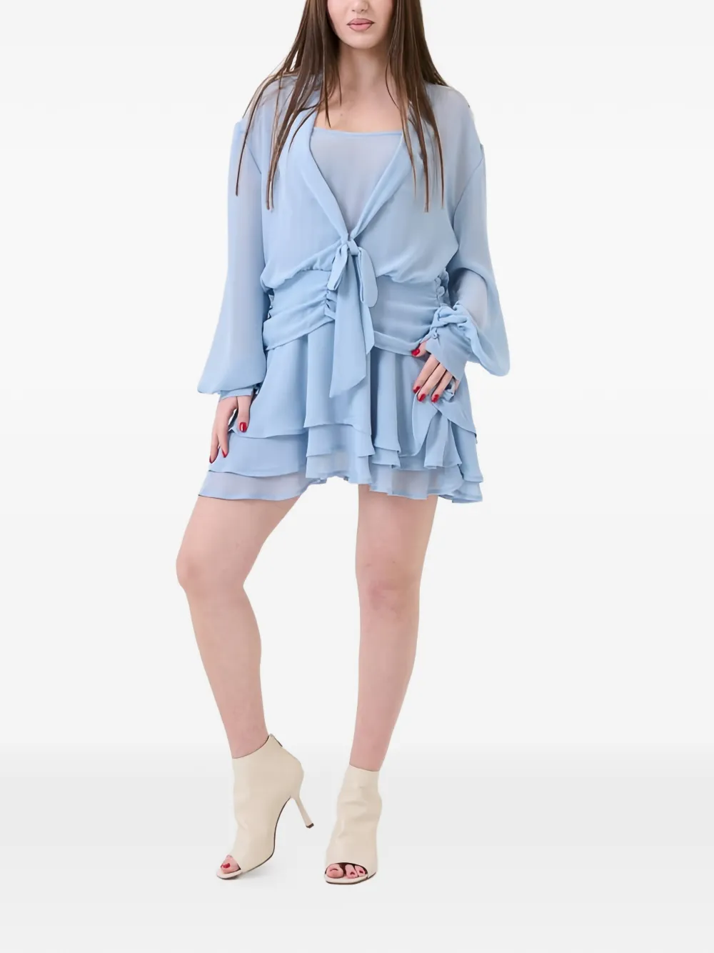 VICOLO ruffled tie-fastening dress - Blau