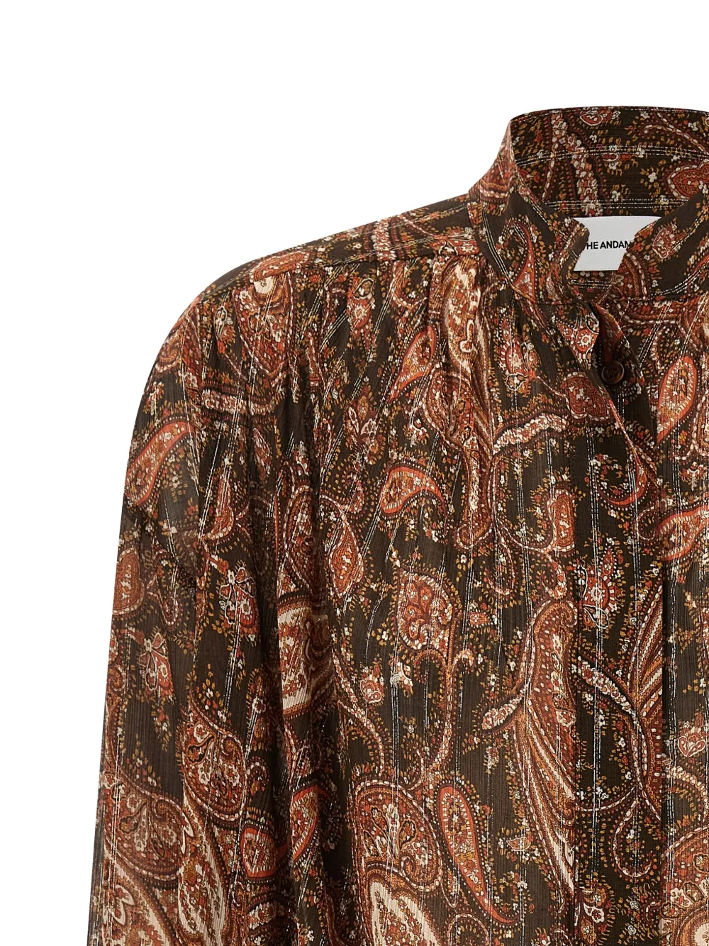 THE ANDAMANE Rania overhemd met paisley-print Bruin