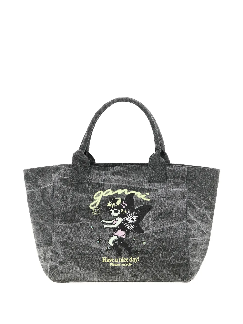 GANNI Fairy crystal-embellished tote bag - Grigio