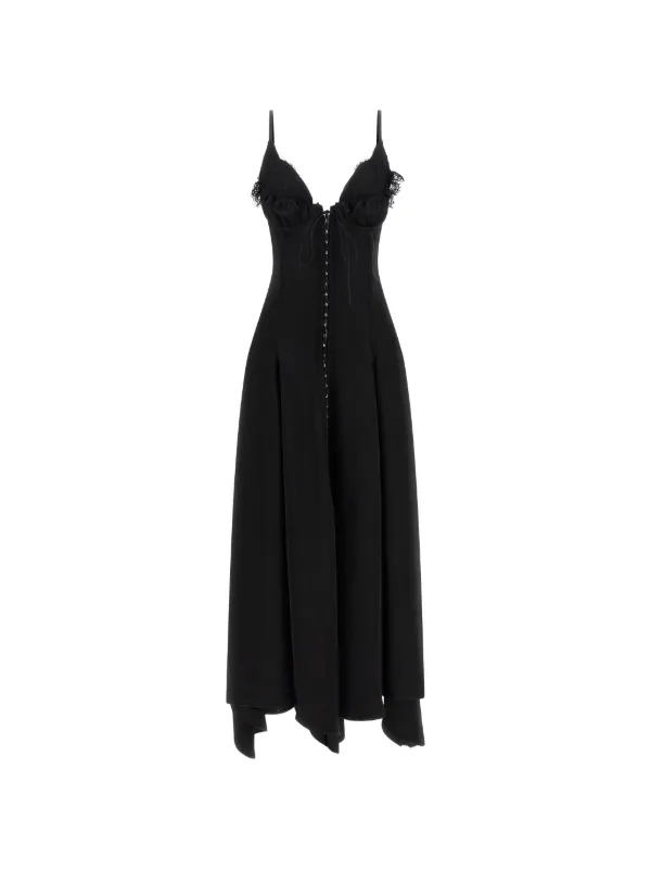 Alexander Mcqueen Gancini Lace-insert Dress - Black