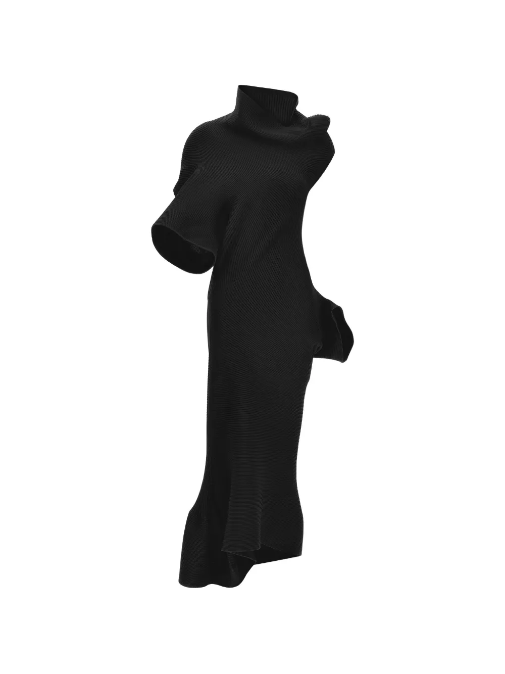 Issey Miyake Life form asymmetric ribbed dress - Nero