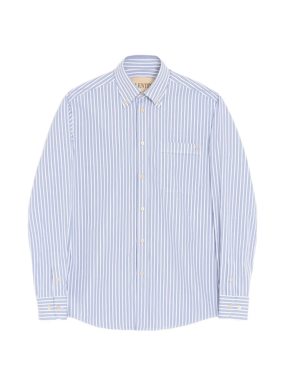 Valentino Garavani Camicia VGold in popeline di cotone a righe - Bianco