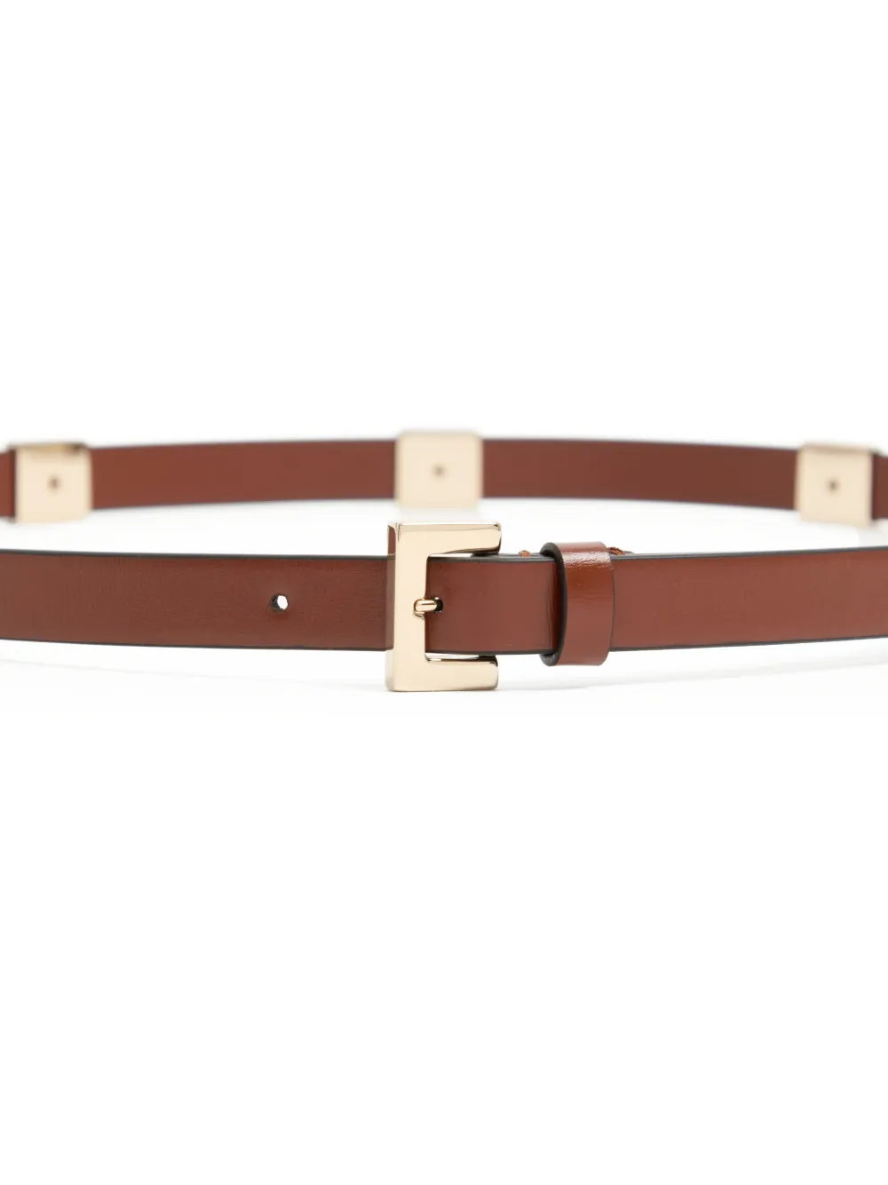 Valentino Garavani Rockstud Fierce glanzende kalfsleren riem 15 mm Bruin