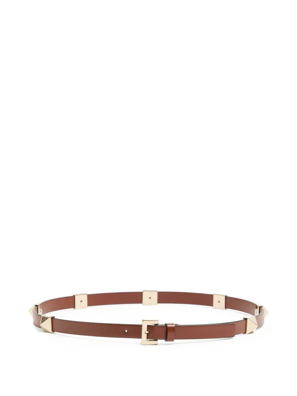 Valentino Garavani Rockstud Fierce shiny calfskin belt 15mm - Braun