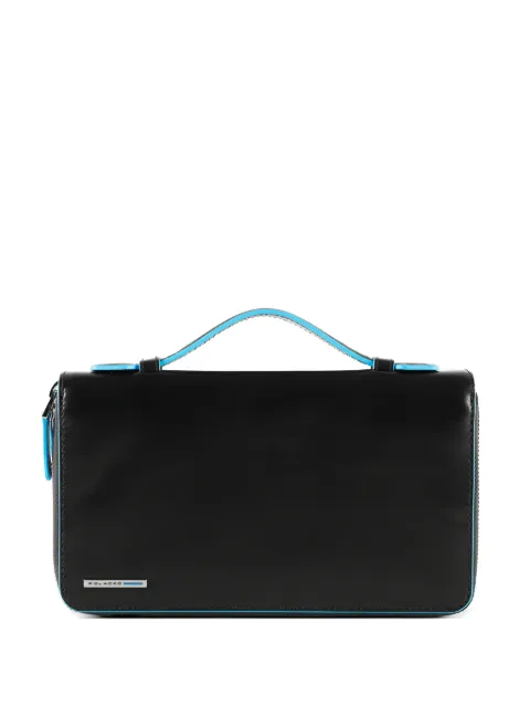 PIQUADRO zip-around leather travel document holder