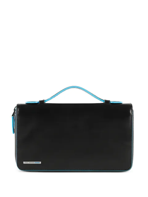 PIQUADRO zip-around leather travel document holder