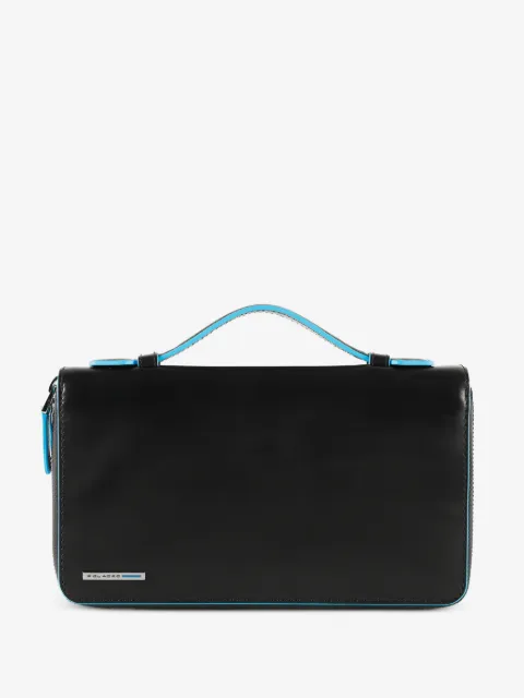 PIQUADRO zip-around leather travel document holder
