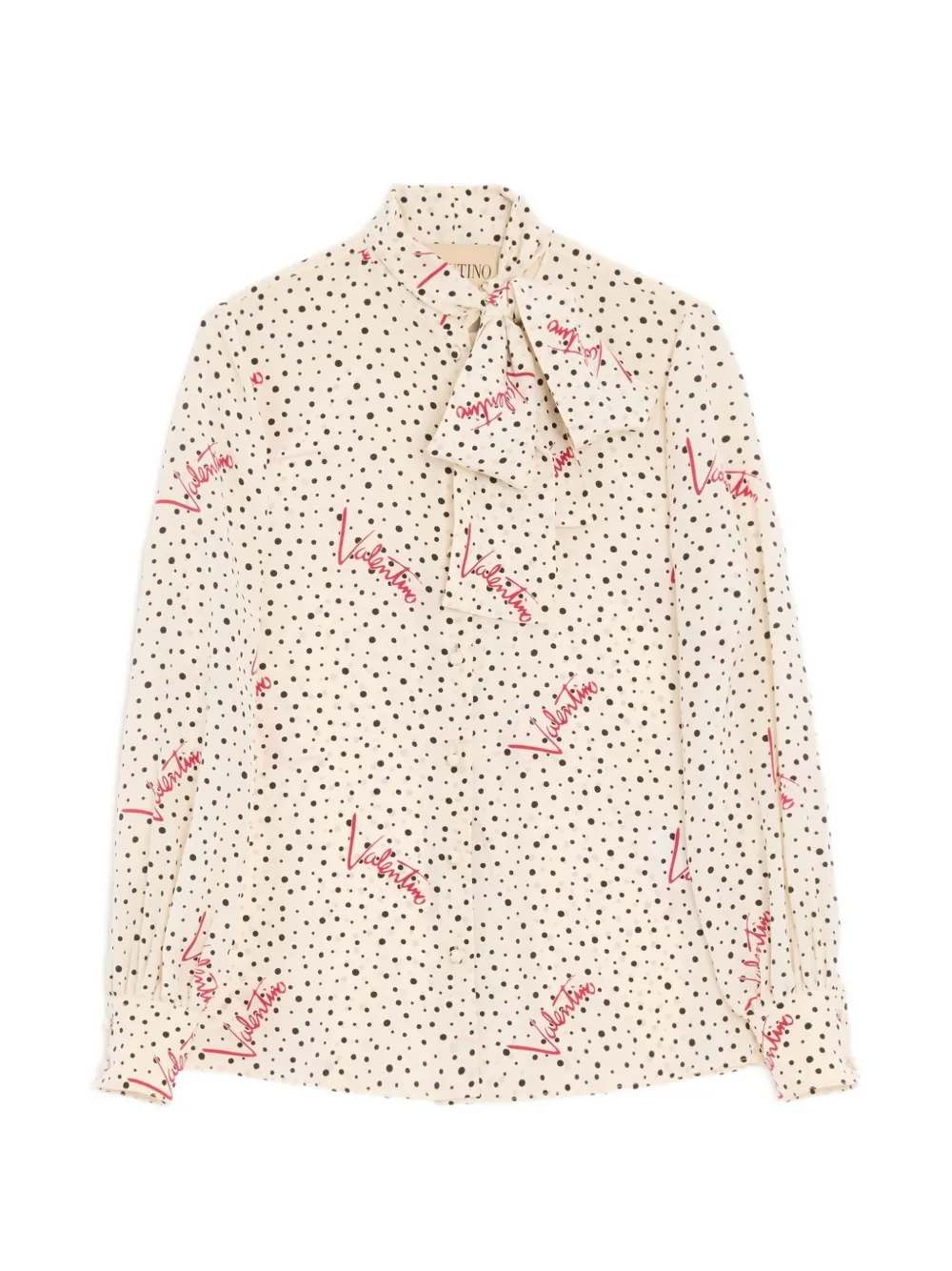 Valentino Garavani Plus De Pois crepe de chine bubble shirt - Nude