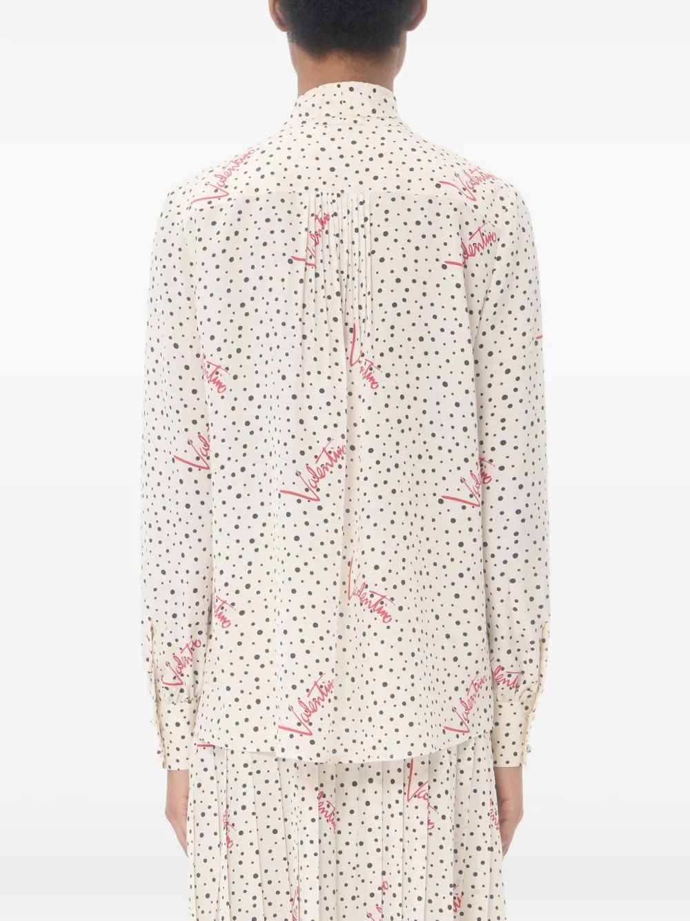 Valentino Garavani Plus De Pois crêpe de chine blouse Beige