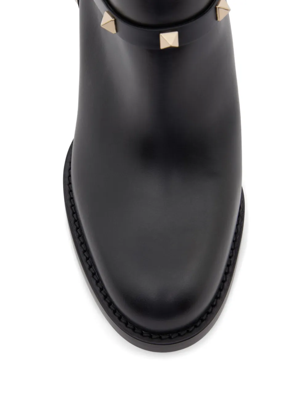 Valentino Garavani Rockstud kalfsleren enkellaarzen 70 mm Zwart
