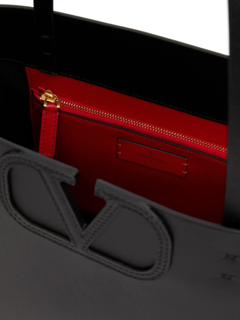 Valentino Garavani Fill Me kleine kalfsleren shopper Zwart
