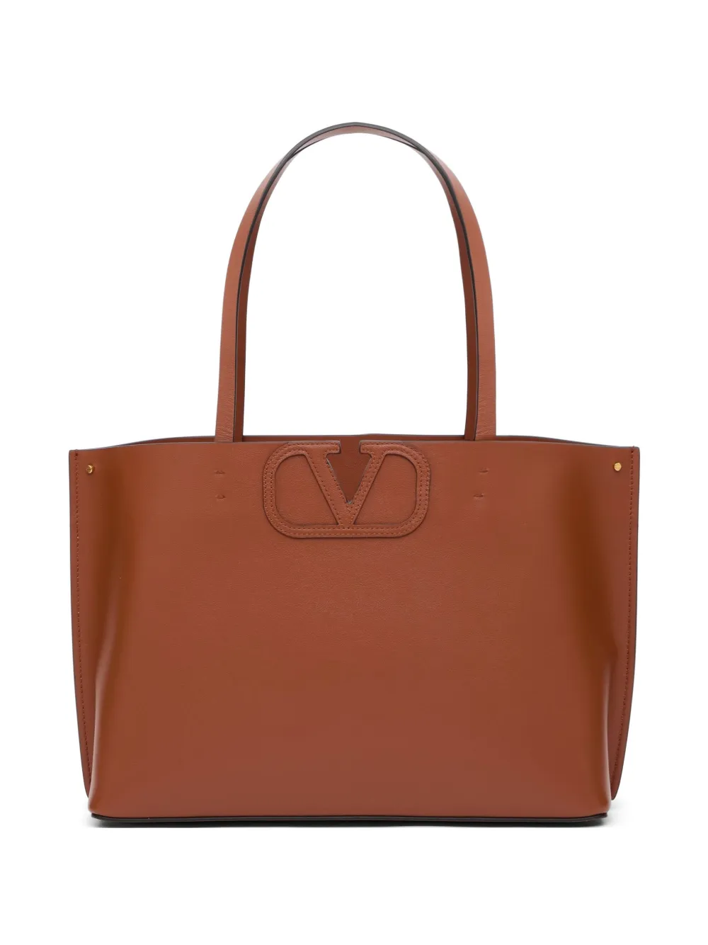 Valentino Garavani Borsa shopper Fill Me piccola in pelle di vitello - Marrone