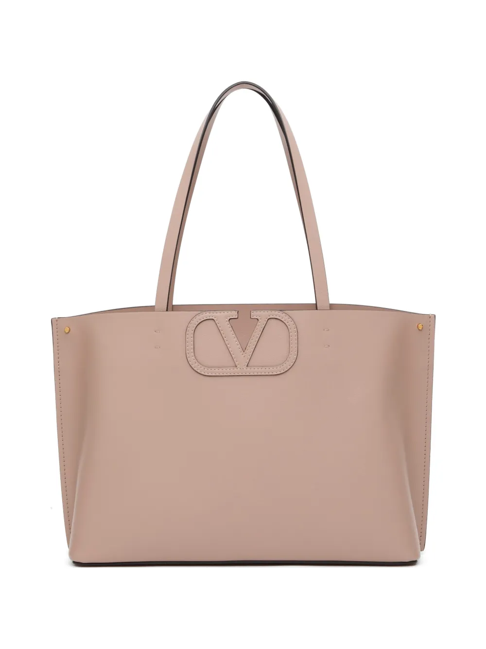 Valentino Garavani Borsa shopper Fill Me piccola in pelle di vitello - Toni neutri