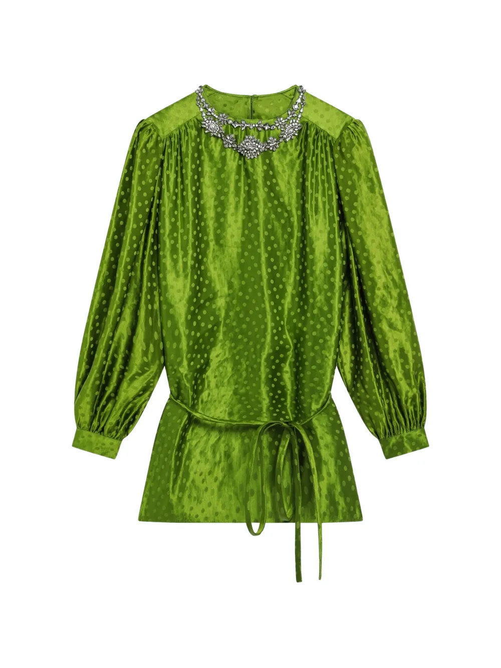 Valentino Garavani haut en jacquard de soie et lin brodé Plus-De-Pois - Vert Valentino Garavani haut en jacquard de soie et lin brodé Plus-De-Pois - Vert