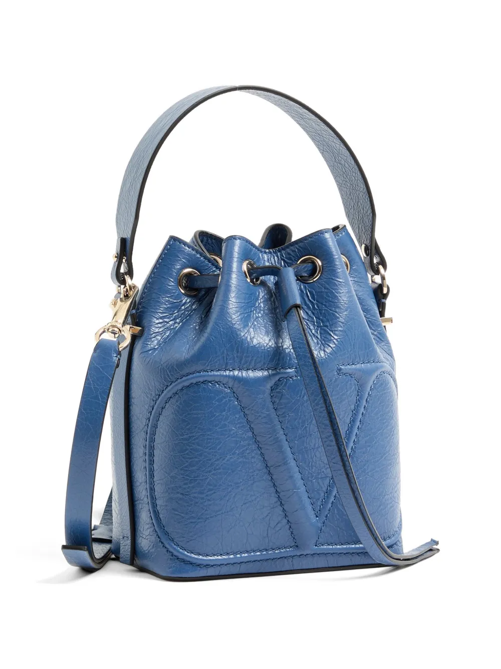 Valentino Garavani VLogo Walk bucket-tas van nappa leer Blauw