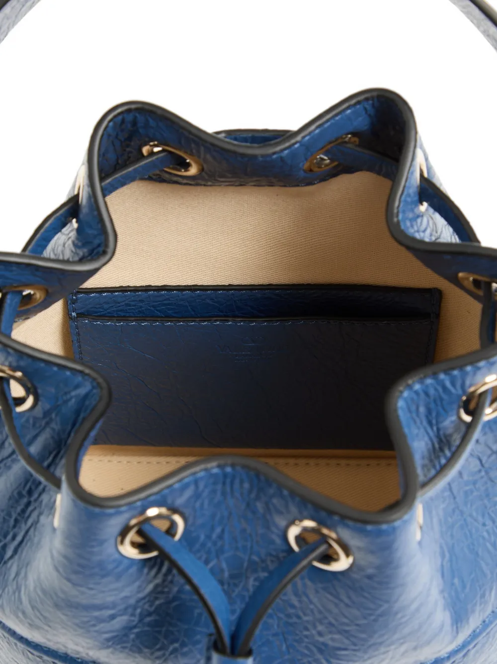 Valentino Garavani VLogo Walk bucket-tas van nappa leer Blauw