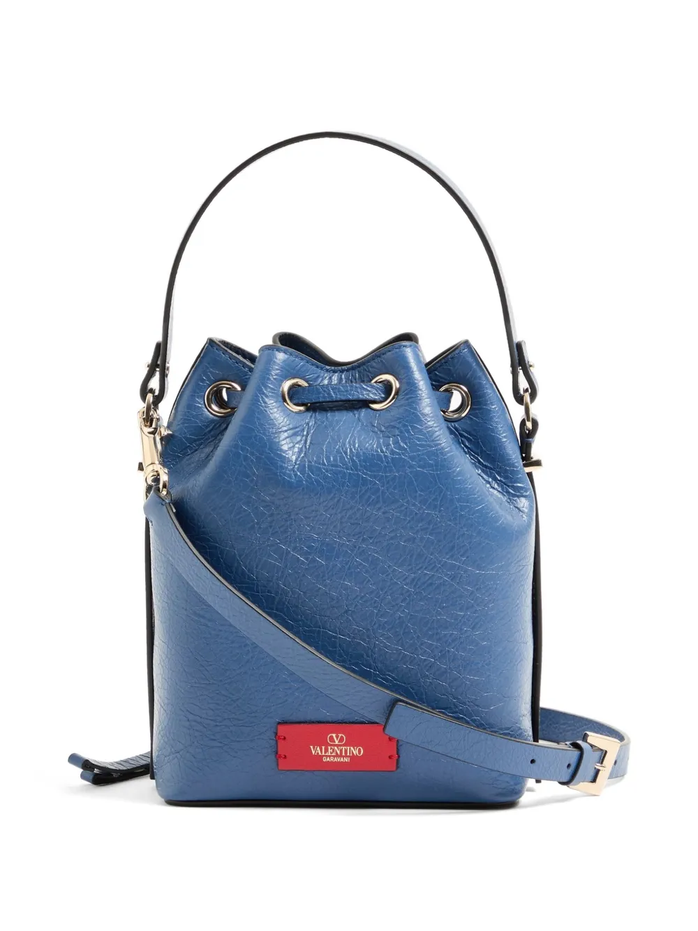 Valentino Garavani VLogo Walk bucket-tas van nappa leer Blauw