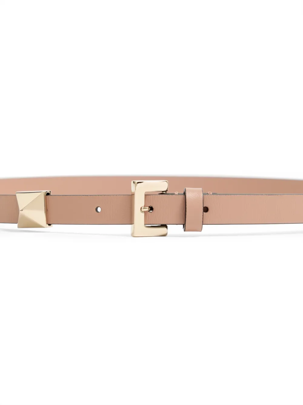 Valentino Garavani Glanzende kalfsleren riem met stud 15 mm Roze