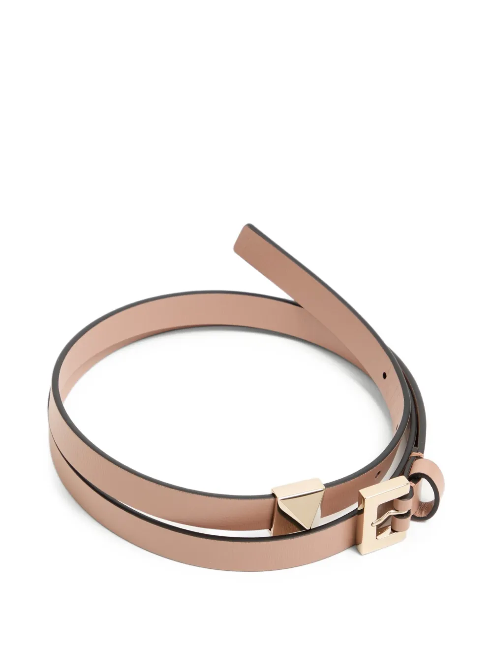 Valentino Garavani Glanzende kalfsleren riem met stud 15 mm Roze