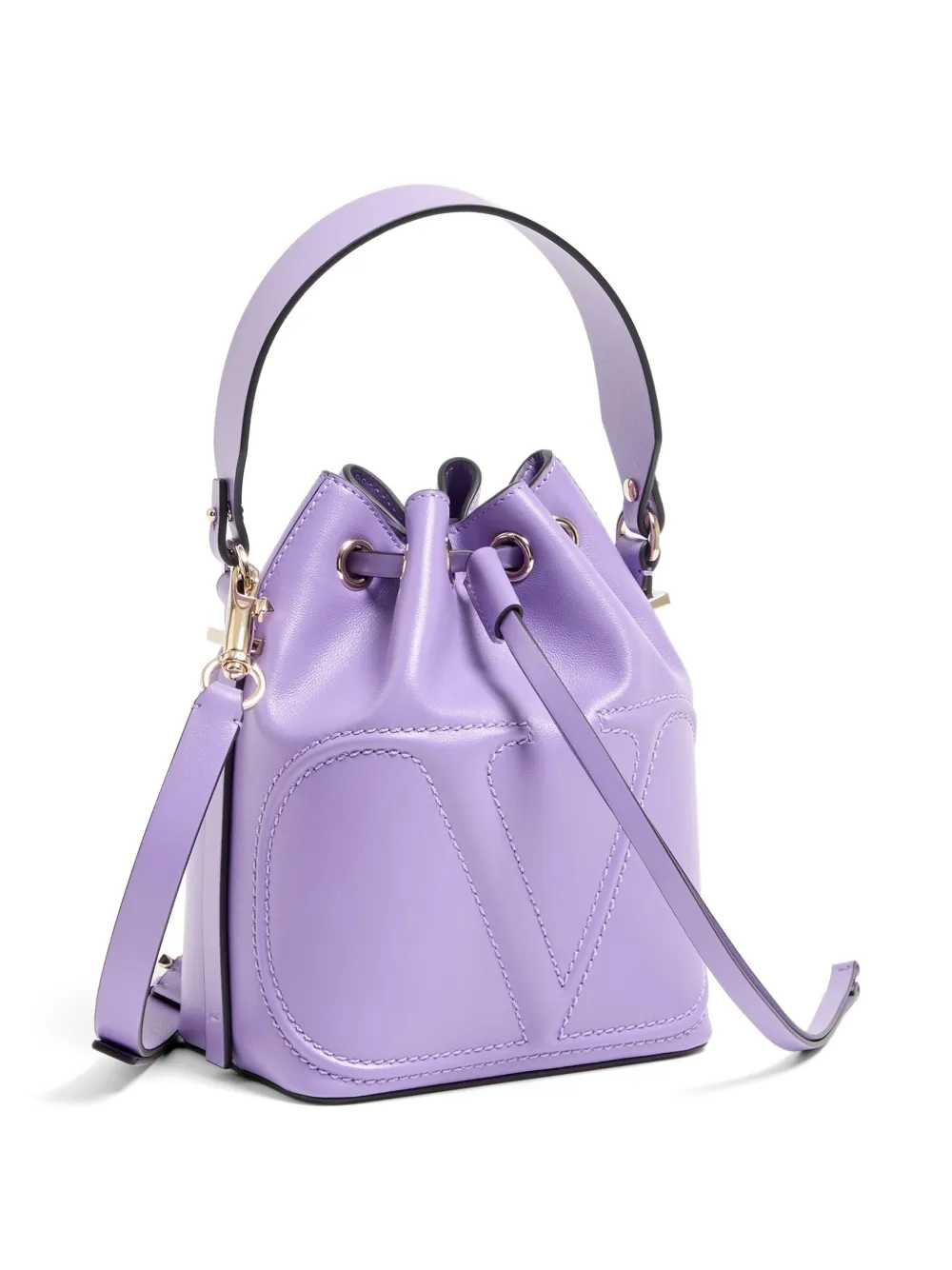 Valentino Garavani VLogo Walk bucket-tas in kalfsleer Paars