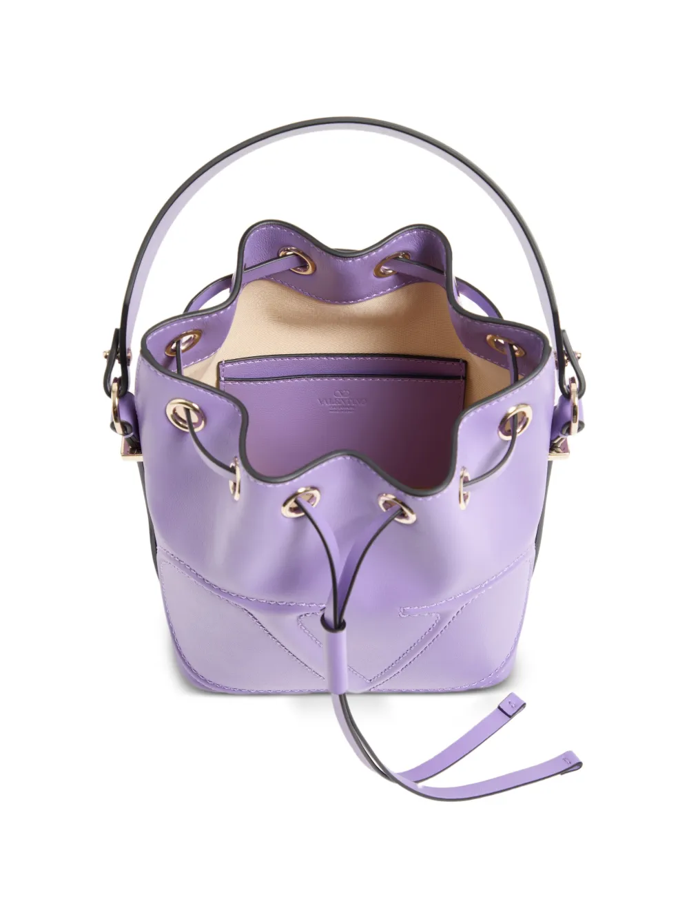 Valentino Garavani VLogo Walk bucket-tas in kalfsleer Paars