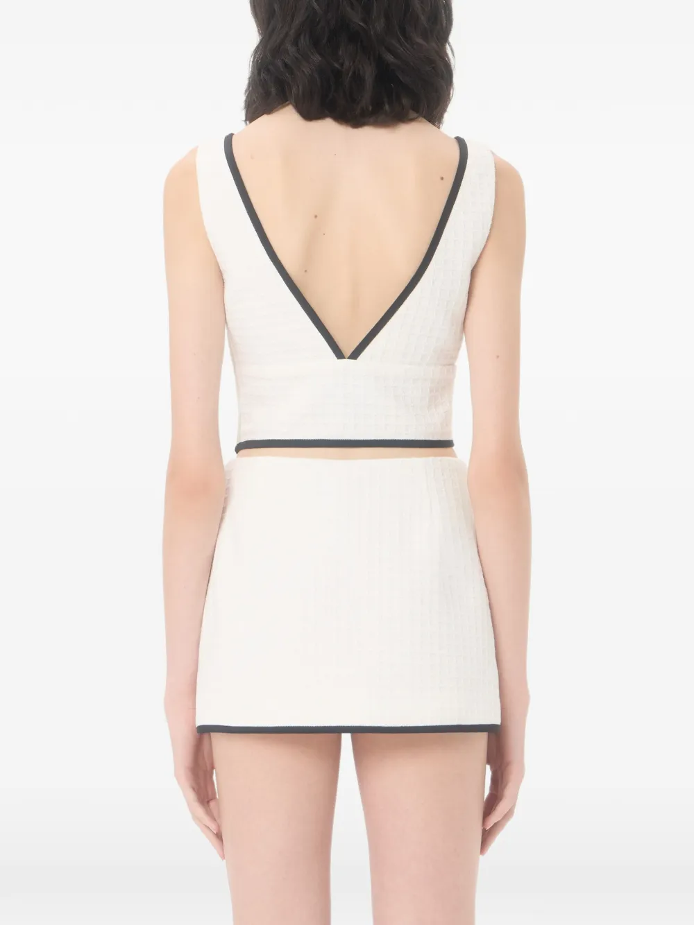 Valentino Garavani Canestrello katoenen tweed top Wit
