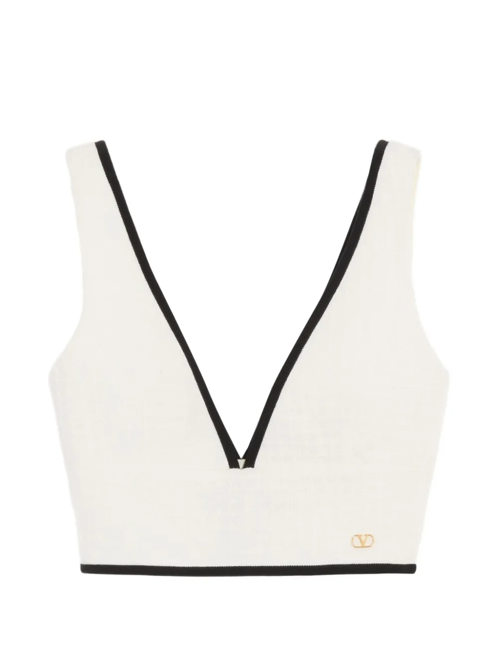 Valentino Garavani Canestrello cotton tweed top - Bianco