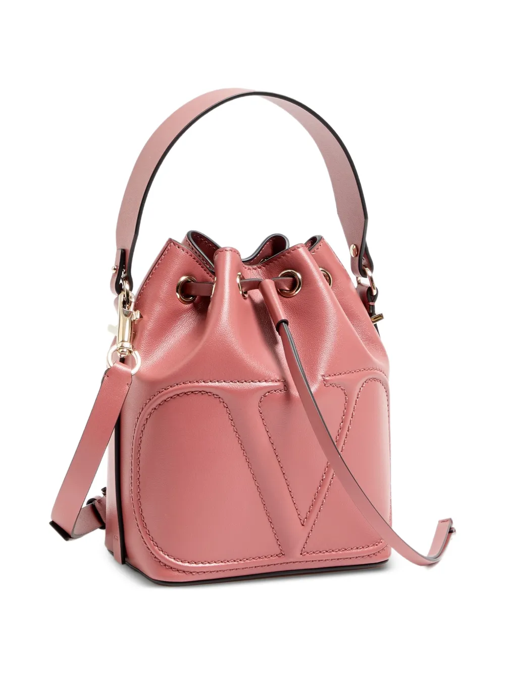 Valentino Garavani VLogo Walk bucket-tas in kalfsleer Roze