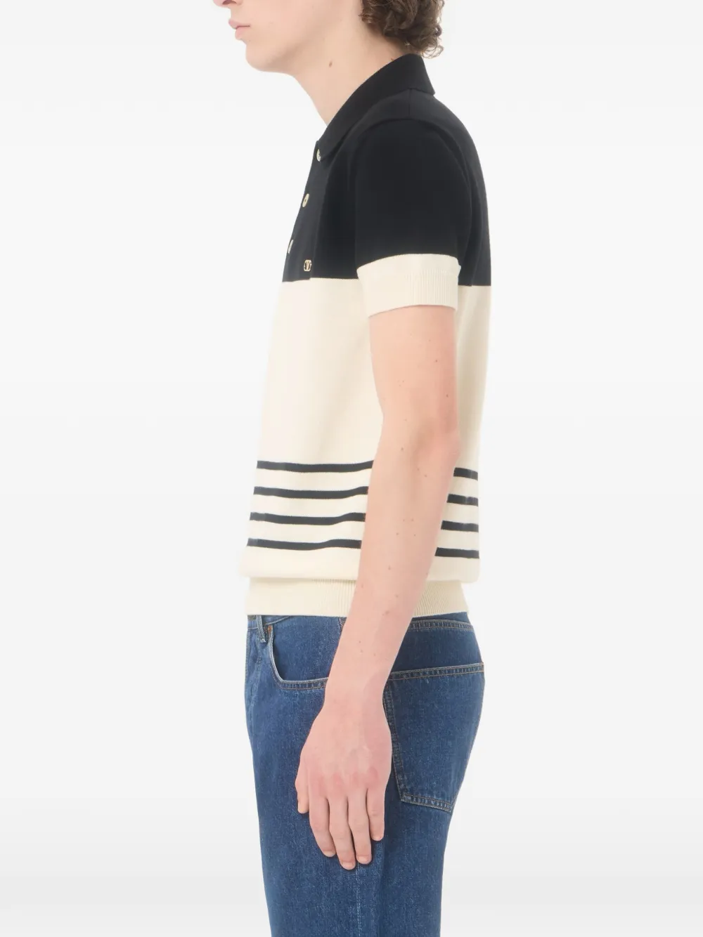 Valentino Garavani Wollen poloshirt met VLogo Beige