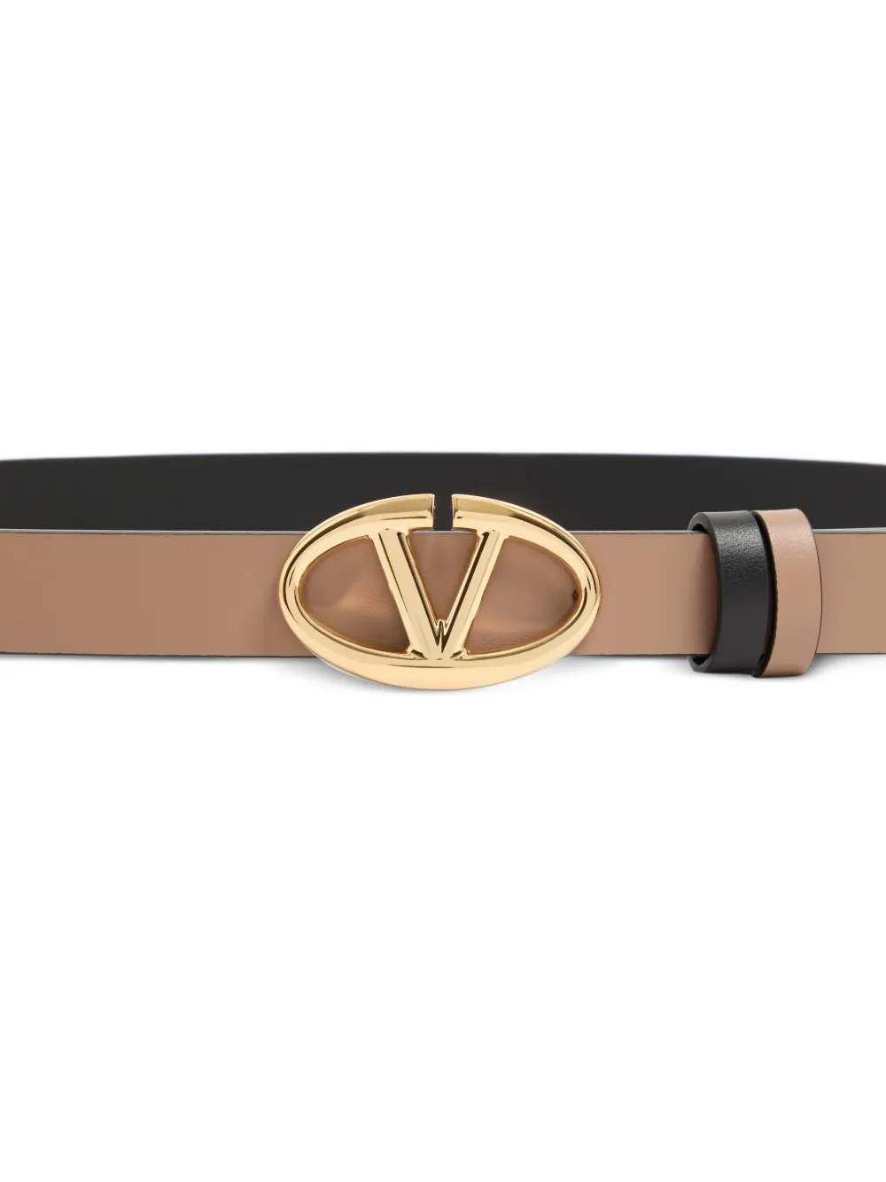 Valentino Garavani VLogo The Bold Edition omkeerbare kalfsleren riem 20 mm Zwart