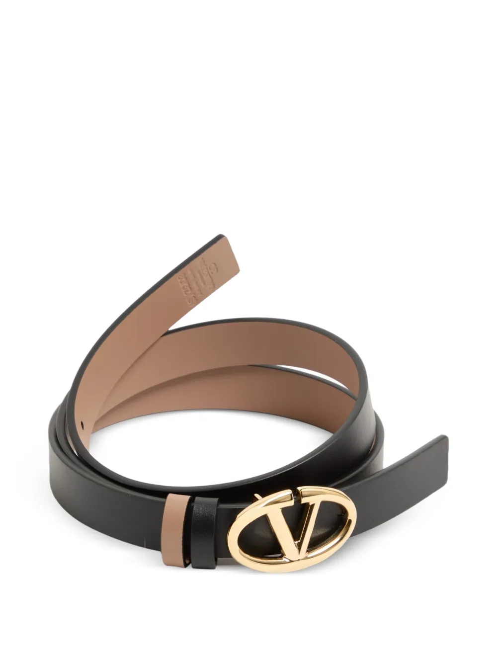 Valentino Garavani VLogo The Bold Edition omkeerbare kalfsleren riem 20 mm Zwart