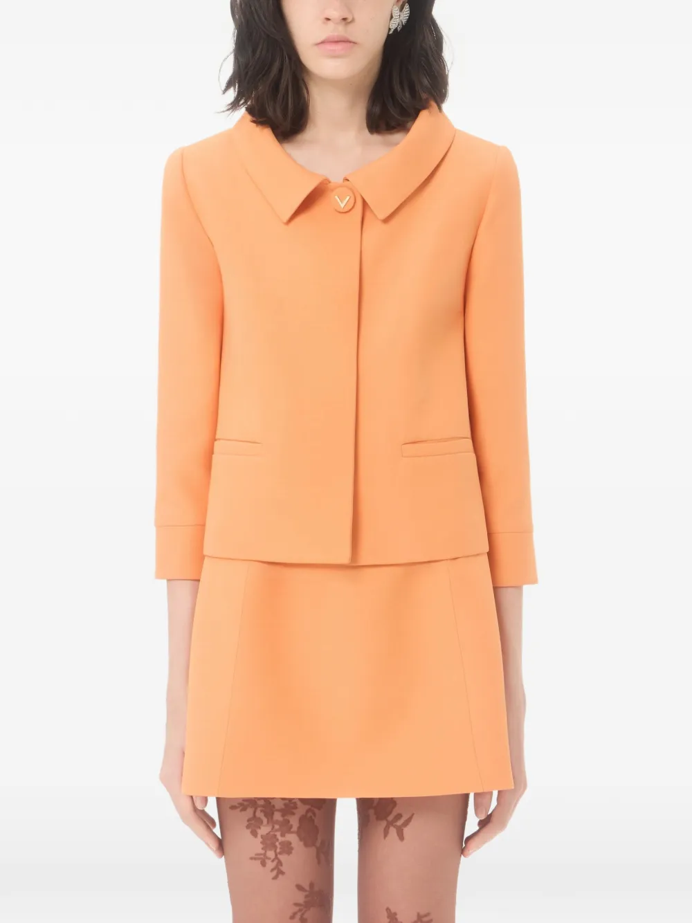 Valentino Garavani Crêpe couture jack Oranje