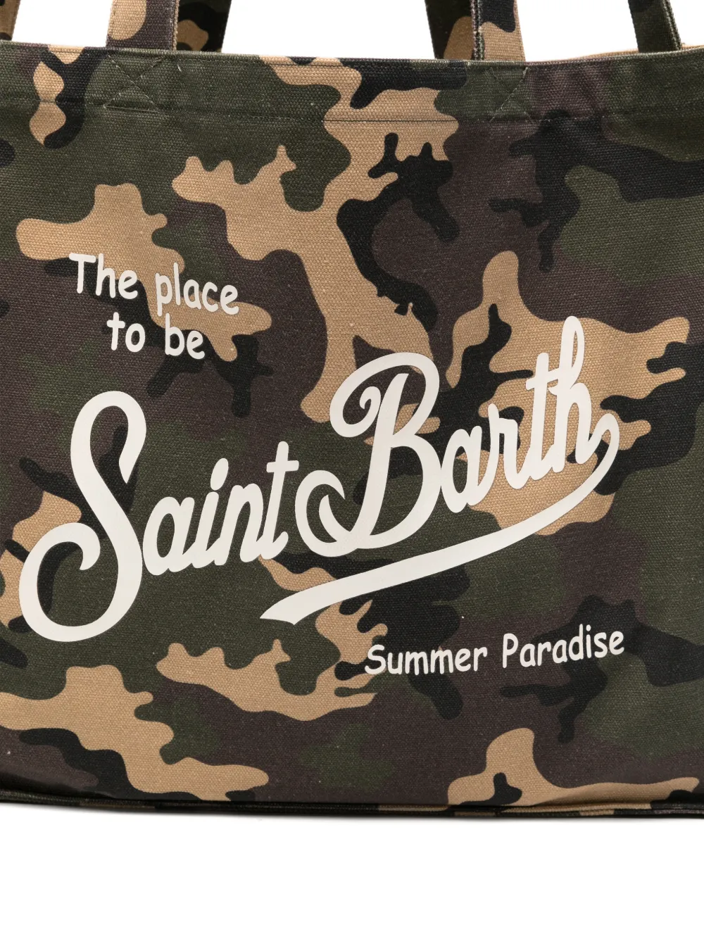 MC2 Saint Barth Essential shopper met camouflageprint Groen