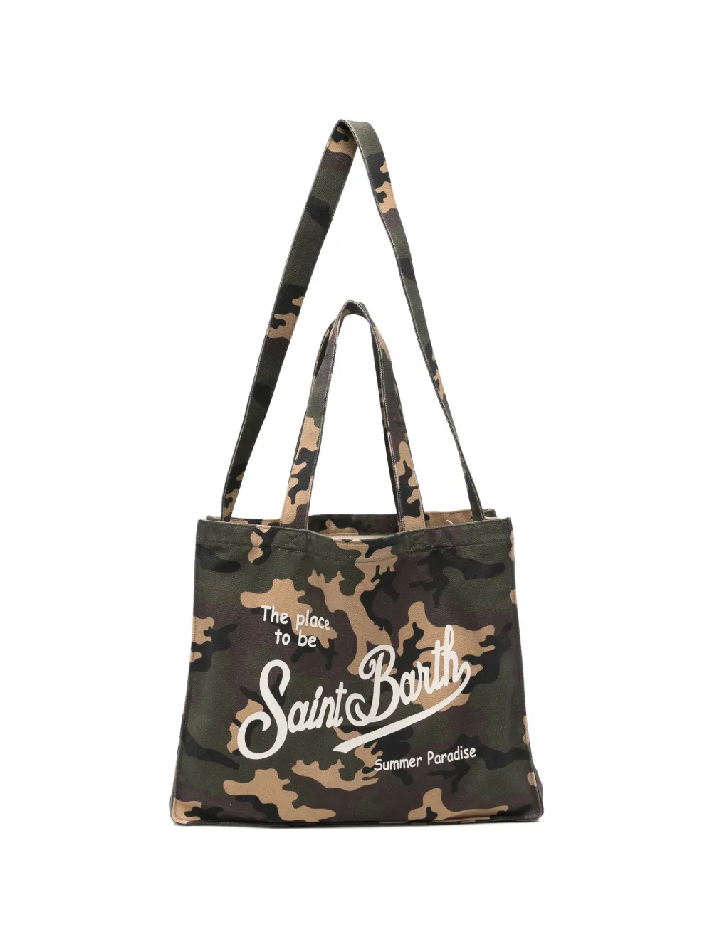 MC2 Saint Barth Essential shopper met camouflageprint Groen