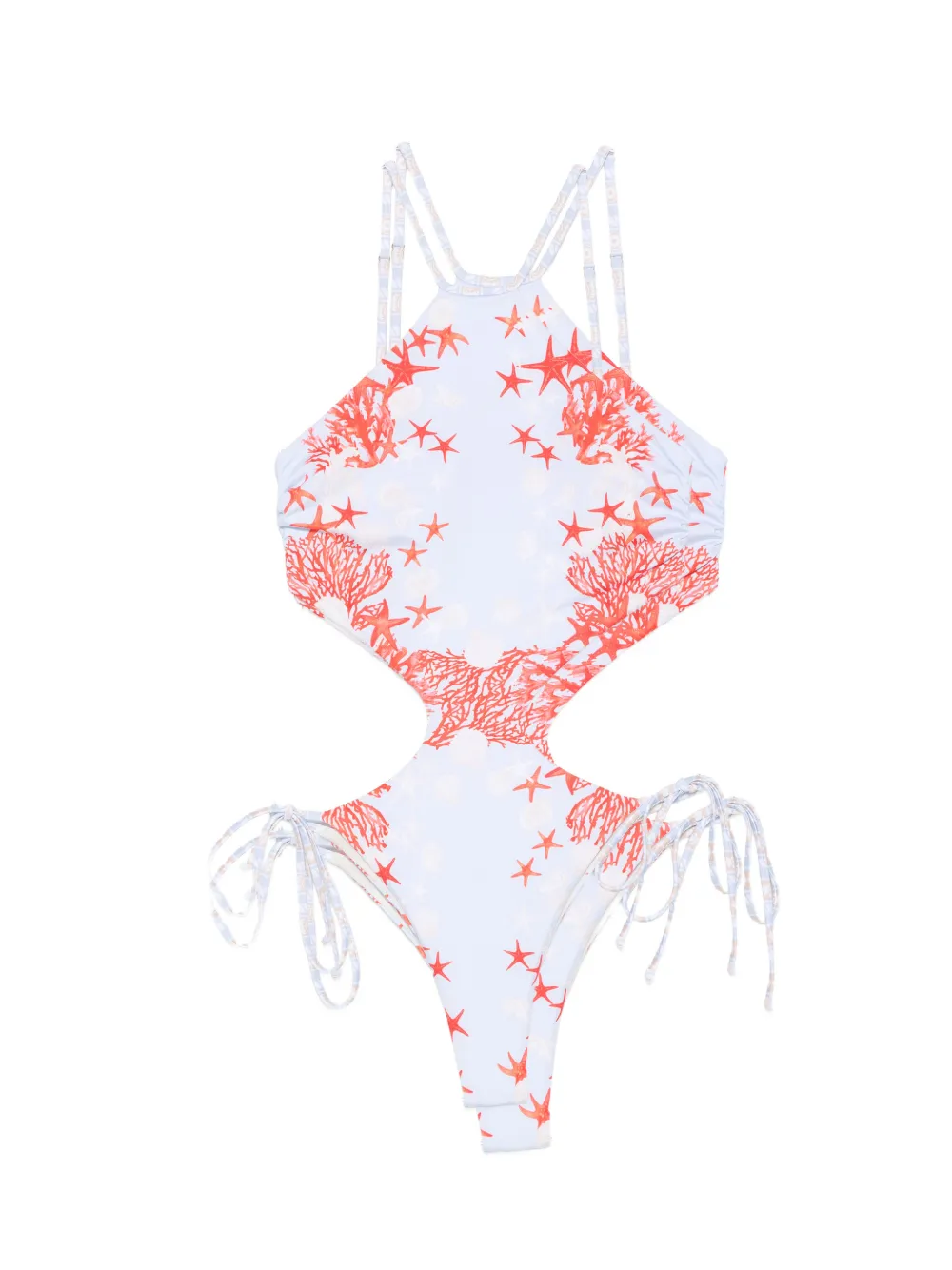 Mazzei cut-out starfish-print swimsuit - Blau