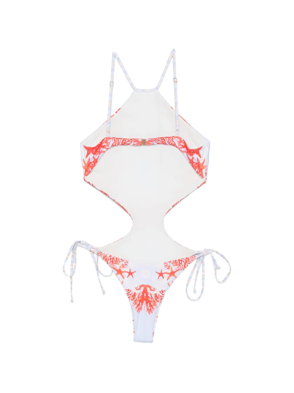 Mazzei Badpak met print en uitgesneden details Blauw