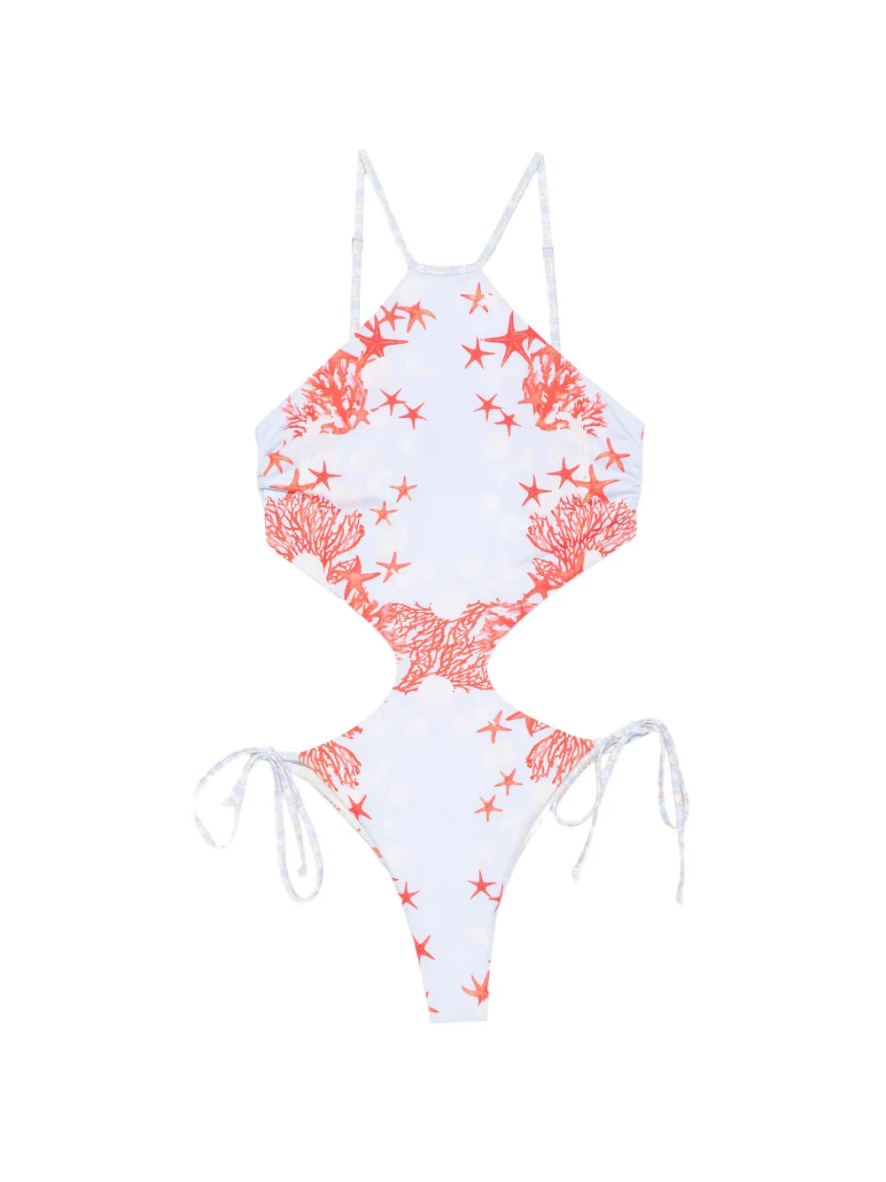 Mazzei cut-out starfish-print swimsuit - Blu