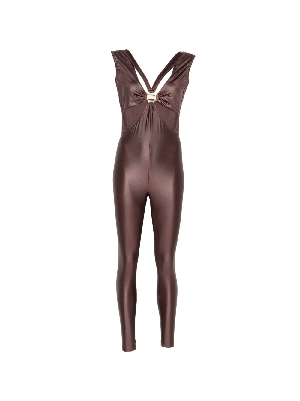 Mazzei cut-out logo-plaque jumpsuit - Braun