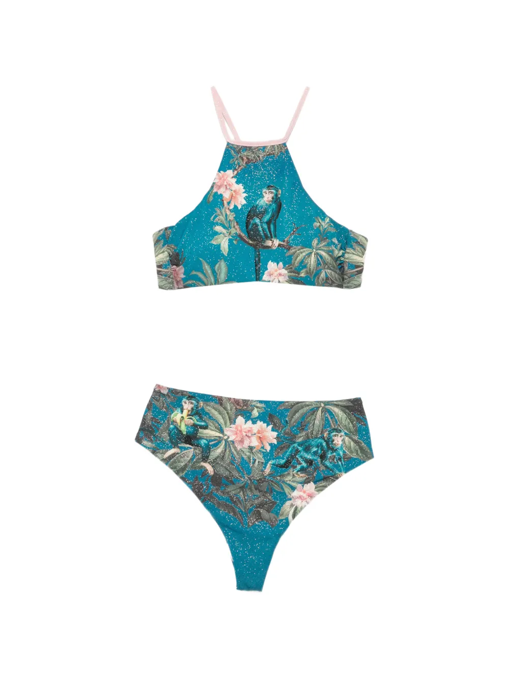 Mazzei monkey-print bikini - Blu