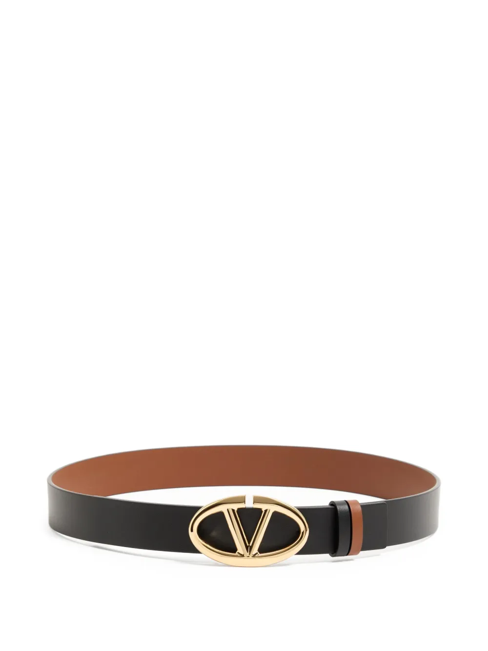 Valentino Garavani Vlogo The Bold Edition reversible calfskin belt, 30mm - Nero