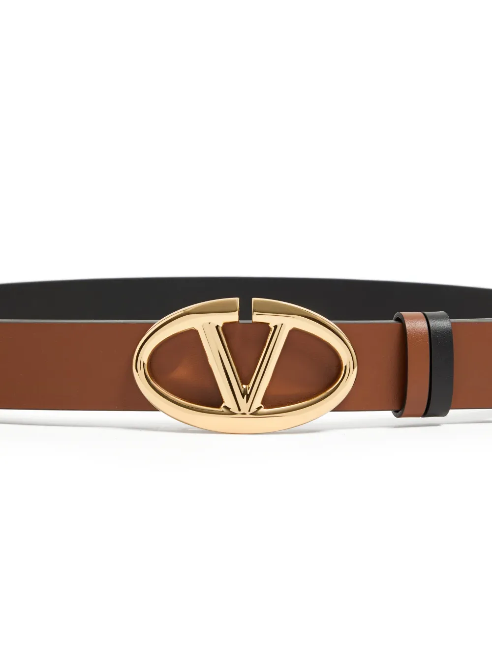 Valentino Garavani VLogo The Bold Edition omkeerbare kalfsleren riem 30mm Zwart